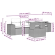 vidaXL 5 Piece Poly Rattan Sofa Set in Gray