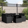 vidaXL 7 Piece Poly Rattan Sofa Set in Black