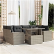 vidaXL 7 Piece Poly Rattan Sofa Set in Gray