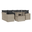 vidaXL 7 Piece Poly Rattan Sofa Set in Gray