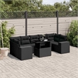 vidaXL 8 Piece Poly Rattan Sofa Set in Black