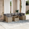 vidaXL 8 Piece Poly Rattan Sofa Set in Gray/Beige