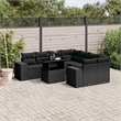 vidaXL 9 Piece Poly Rattan Sofa Set in Black