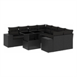 vidaXL 9 Piece Poly Rattan Sofa Set in Black
