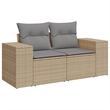 vidaXL 9 Piece Steel Sofa Set in Gray/Beige