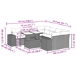 vidaXL 9 Piece Steel Sofa Set in Gray/Beige