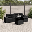 vidaXL 6 Piece Steel Sofa Set in Black