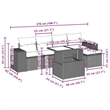 vidaXL 6 Piece Steel Sofa Set in Black