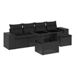 vidaXL 6 Piece Steel Sofa Set in Black
