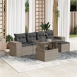 vidaXL 6 Piece Poly Rattan Sofa Set in Gray/Anthracite