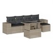 vidaXL 6 Piece Poly Rattan Sofa Set in Gray/Anthracite