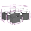 vidaXL 5 Piece Poly Rattan Sofa Set in Gray