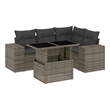 vidaXL 5 Piece Poly Rattan Sofa Set in Gray