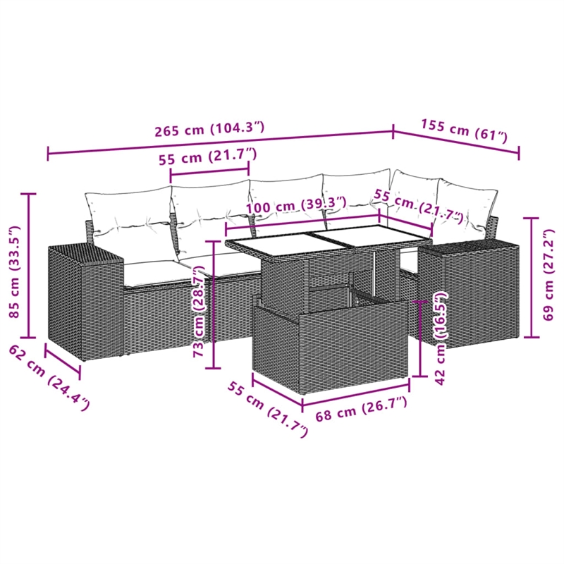 vidaXL Sofa Set in Gray/Anthracite
