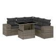 vidaXL 6 Piece Steel Sofa Set in Gray