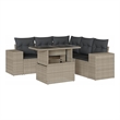 vidaXL 6 Piece Poly Rattan Sofa Set in Gray/Anthracite