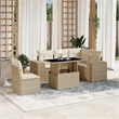 vidaXL 6 Piece Poly Rattan Small Sofa Set in Beige