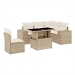vidaXL 6 Piece Poly Rattan Small Sofa Set in Beige