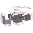 vidaXL 6 Piece Poly Rattan Sofa Set in Brown