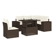 vidaXL 6 Piece Poly Rattan Sofa Set in Brown