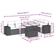 vidaXL 7 Piece Steel Sofa Set in Black/Cream