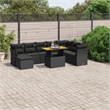 vidaXL Solid Acacia Wood Sofa Set in Black