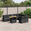 vidaXL 10 Piece Poly Rattan Sofa Set in Black