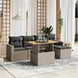 vidaXL 6 Piece Poly Rattan Sofa Set in Gray