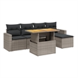 vidaXL 6 Piece Poly Rattan Sofa Set in Gray