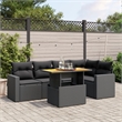 vidaXL 6 Piece Steel Sofa Set in Black