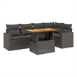 vidaXL 6 Piece Steel Sofa Set in Black