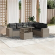vidaXL 7 Piece Poly Rattan Sofa Set in Gray