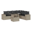 vidaXL 7 Piece Poly Rattan Sofa Set in Gray