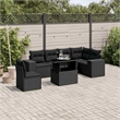 vidaXL 7 Piece Poly Rattan Sofa Set in Black
