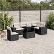vidaXL 7 Piece Steel Sofa Set in Black