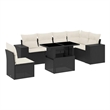 vidaXL 7 Piece Steel Sofa Set in Black