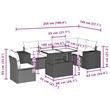 vidaXL 7 Piece Poly Rattan Sofa Set in Beige
