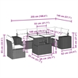 vidaXL 7 Piece Steel Sofa Set in White/Brown/Cream