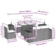 vidaXL 9 Piece Steel Small Sofa Set in Black