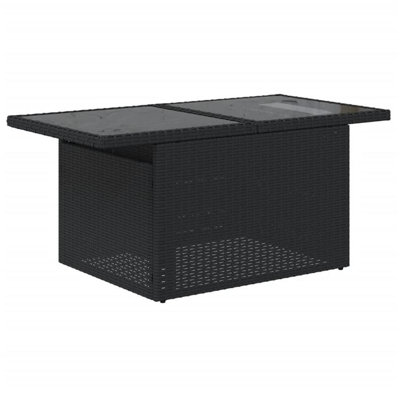 vidaXL 9 Piece Poly Rattan Sofa Set in Black