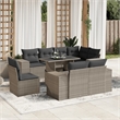 vidaXL 9 Piece Steel Sofa Set in Gray/Anthracite