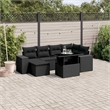 vidaXL 7 Piece Poly Rattan Small Sofa Set in Black