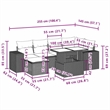 vidaXL 7 Piece Poly Rattan Small Sofa Set in Black
