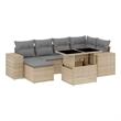 vidaXL 7 Piece Poly Rattan Sofa Set in Beige