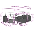 vidaXL 7 Piece Poly Rattan Sofa Set in Gray