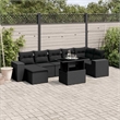 vidaXL 8 Piece Steel Sofa Set in Black