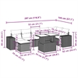 vidaXL 8 Piece Steel Sofa Set in Black