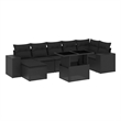 vidaXL 8 Piece Steel Sofa Set in Black