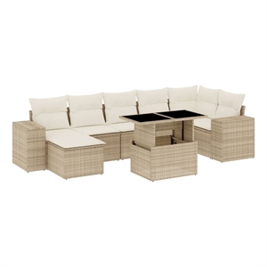 vidaXL 8 Piece Sofa Set in Beige