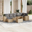 vidaXL 8 Piece Steel Sofa Set in Beige